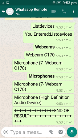 Listdevices command, whatsapp cloud remote